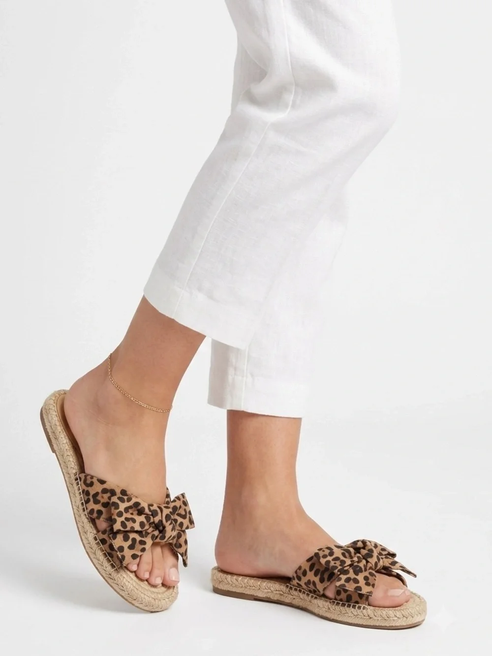 [Nine West] Animal Print Bow Espadrille Sandals